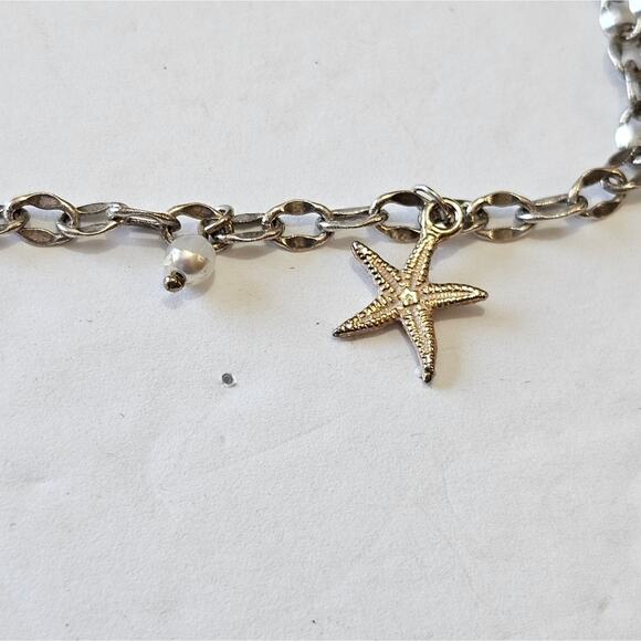 Brighton Faux Pearl Starfish Nautical Beach Charm Anklet - Picture 5 of 5
